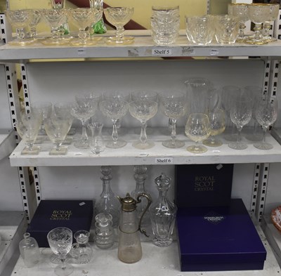 Lot 574 - A quantity of crystal and cut glass including...