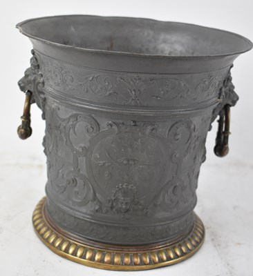 Lot 516 - A late 19th century pewter and brass wine...
