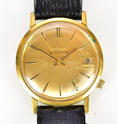 Lot 2965 - BULOVA; a gentleman's gold plated and steel...