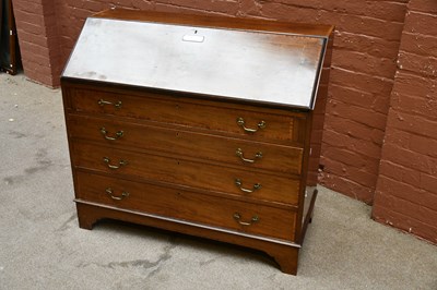 Lot 2484 - An Edwardian inlaid mahogany bureau, the fall...