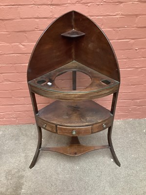 Lot 2581 - A 19th century mahogany corner washstand,...