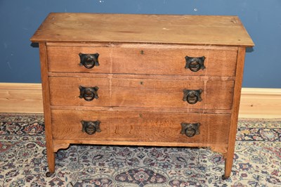 Lot 6663 - A circa 1900 oak dressing chest of three...