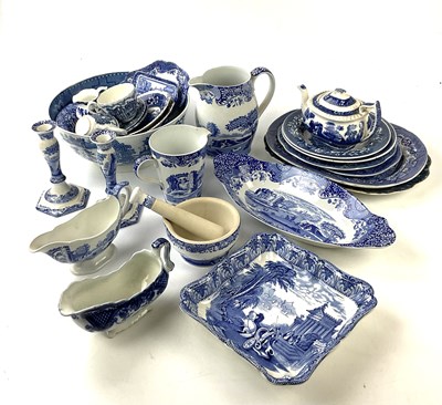Lot 5448 - A collection of 19th century and later blue...