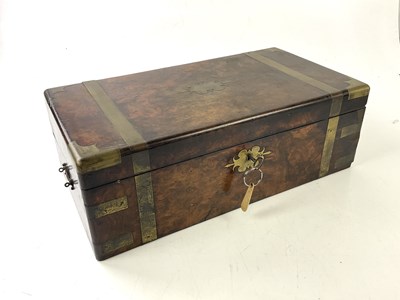 Lot 5053 - A Victorian brass bound walnut writing slope...