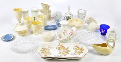 Lot 2129 - BELLEEK; a collection of assorted ceramics to...