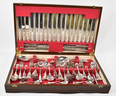 Lot 692 - An oak cased canteen of plated cutlery, twelve...