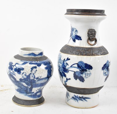 Lot 644 - A circa 1900 Chinese blue and white crackle...
