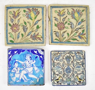 Lot 646 - Four various 18th/19th century Persian square...