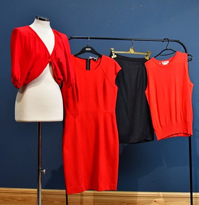 Lot 1044 - LOEWE; a red 100% rayon tank top with round...