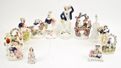 Lot 549 - A collection of eleven assorted Staffordshire...