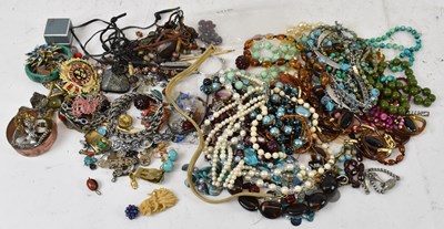Lot 814 - Two bags of assorted costume jewellery...