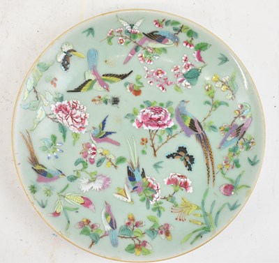 Lot 655 - A late 19th century Canton Famille Rose plate...