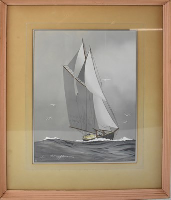 Lot 203 - LEON HAFFNER (French, 1881-1972); gouache,...