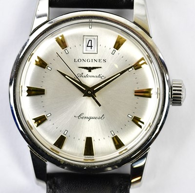 Lot 2887 - LONGINES; a gentleman's vintage stainless...