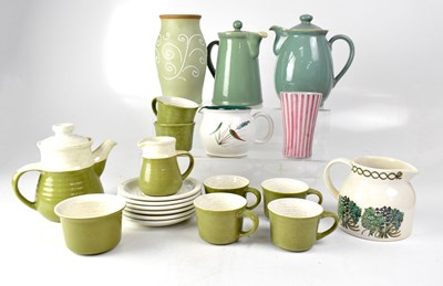 Lot 175 - A mid-20th century J G Meakin green ground stoneware coffee service