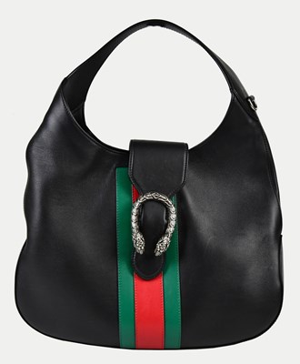 Lot 874 - GUCCI; a black calfskin leather Dionysus...
