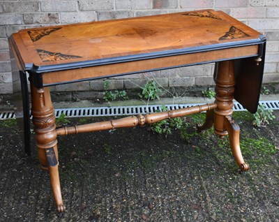 Lot 75 - A circa 1900 walnut inlaid crossbanded and...