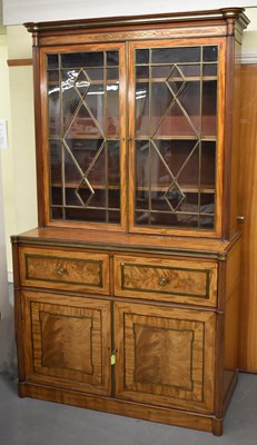 Lot 1 - A Regency mahogany brass inlaid secretaire...