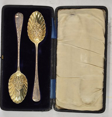 Lot 741 - A matched cased pair of hallmarked silver...