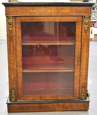 Lot 13 - A Victorian walnut inlaid and gilt metal...