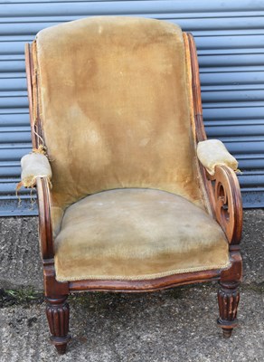 Lot 80 - An early Victorian mahogany upholstered low...