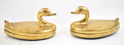 Lot 635 - A pair of Japanese gilt lacquered boxes and...