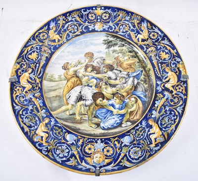 Lot 530 - A huge 19th century Italian Maiolica Istoriato...