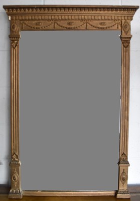 Lot 36 - A 19th century gilt framed overmantel wall...