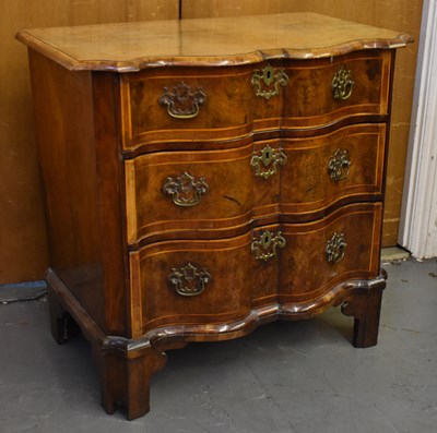 Lot 6 - An 18th/19th century German walnut serpentine...