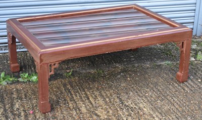 Lot 79 - A modern Chinese style red lacquer coffee...