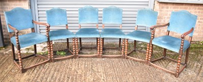 Lot 44 - A set of six early 20th century oak dining...