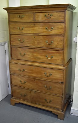 Lot 19 - A 19th century mahogany chest on chest on...