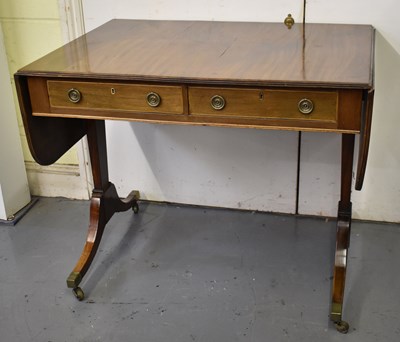Lot 81 - A 19th century rosewood two drawer sofa table,...