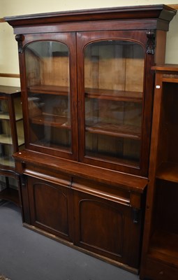 Lot 39 - A large 19th century mahogany bookcase with...