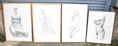 Lot 272 - UNATTRIBUTED; four large pencil life drawings,...