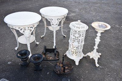Lot 6463 - A group of white painted cast iron items...