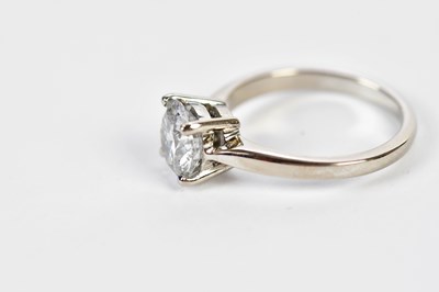 Lot 34 - An 18ct white gold single stone diamond...