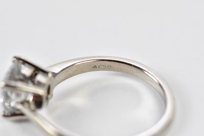 Lot 34 - An 18ct white gold single stone diamond...