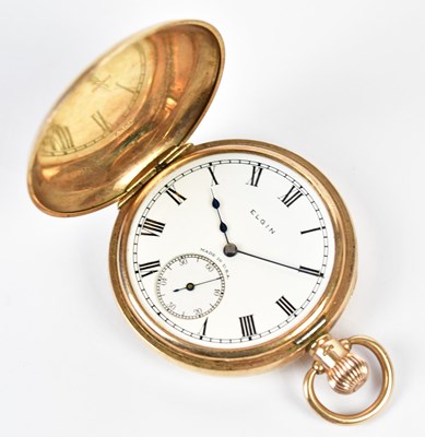Lot 2985 - ELGIN; a 9ct yellow gold crown wind full...