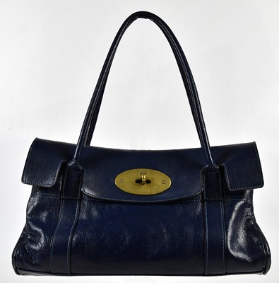 Lot 867 - MULBERRY; a navy blue leather Bayswater...