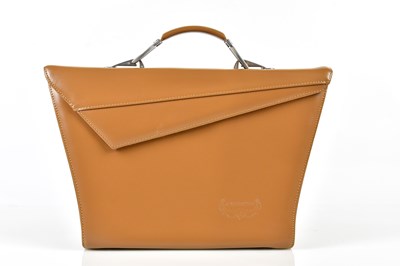 Lot 871 - C. VALENTINO; an unusual tan leather geometric...