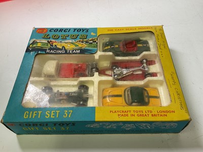 Lot 85 - CORGI; a vintage No37 Lotus racing team gift...