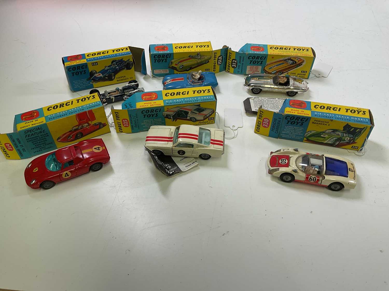 Lot 80 - CORGI; six racing cars, comprising a 325 Ford...