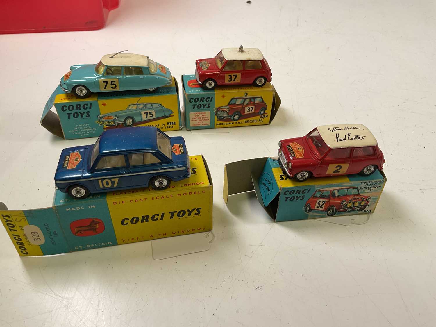 Lot 77 - CORGI; four Montecarlo cars comprising a 328...