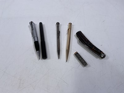 Lot 54 - A silver propelling pencil, vintage pen, two...