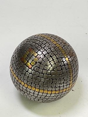 Lot 19 - Three antique French Pétanque boules with iron...