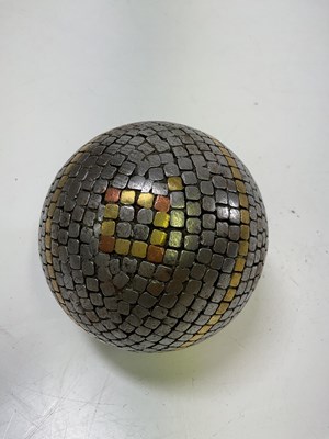 Lot 19 - Three antique French Pétanque boules with iron...