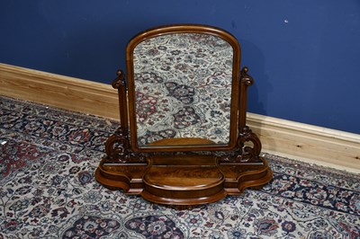 Lot 6665 - A large Victorian mahogany toilet mirror with...