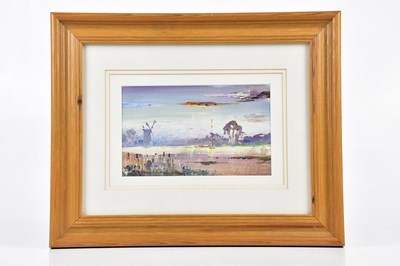 Lot 1811 - TOM KEATING; watercolour, windmill scene,...