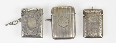 Lot 2219 - A hallmarked silver vesta case, Birmingham...